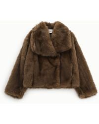 Dixie - Eco-Fur Corta Con Maxi Revers - Lyst