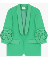 Dixie - Giacca Monopetto Con Fiore Applicato Sulle Maniche - Lyst