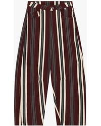 Dixie - Pantaloni Palazzo A Righe Vita Alta Tasche - Lyst