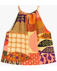 Dixie - Top Imprimé Patchwork Coupe Ample Col Halter - Lyst