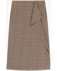 Dixie - Jupe Mi-Longue Taille Haute À Carreaux Et Drapé - Lyst