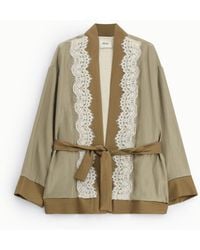 Dixie - Cappotto Corto Con Cintura E Profili A Contrasto - Lyst