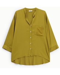 Dixie - Camicia Ampia Con Taschino Ricamato E Maniche 3/4 - Lyst