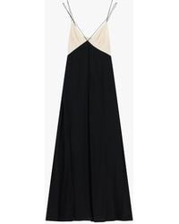 Dixie - Abito Lungo Con Spalline E Scollo A V - Lyst