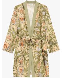Dixie - Cappotto Leggero Con Cintura E Fantasia Floreale - Lyst