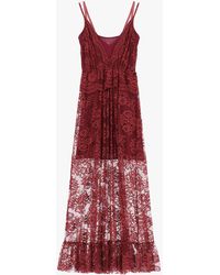 Dixie - Robe Longue En Dentelle Avec Volant Bas - Lyst