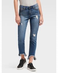 DKNY High-rise Straight Ankle Jean - Blue