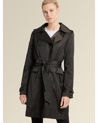 DKNY Donna Karan Double-breasted Hooded Trench - Black