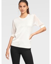 dkny mixed media sweater