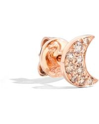 Dodo - Rose & Diamond Moon Stud Earring - Lyst