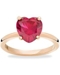 Dodo - Rose & Synthetic Ruby Heart Ring - Lyst