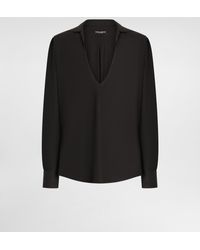 Dolce & Gabbana - Camicia Manica Lunga Scollo A V - Lyst