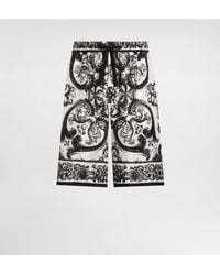 Dolce & Gabbana - Majolica-Print Silk Twill Trousers - Lyst