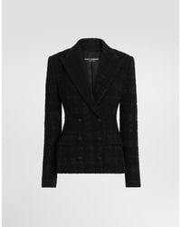 Dolce & Gabbana - Double-Breasted Wool-Blend Check Bouclé Jacket - Lyst