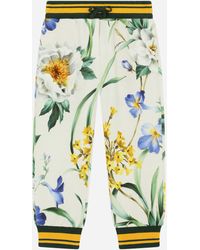 Dolce & Gabbana Jogginghose aus Jersey Blumenprint - Mehrfarbig