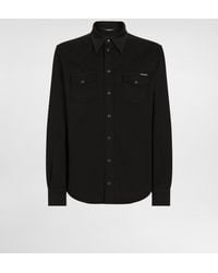 Dolce & Gabbana - Coated Stretch Denim Shirt - Lyst