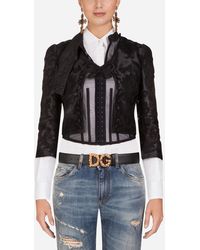 Dolce & Gabbana Organza-Jacke Mit Stickerei - Schwarz