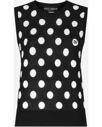 Dolce & Gabbana - Intarsien-Tanktop Punkteprint Aus Wolle Und Seide - Lyst