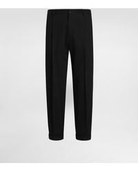 Dolce & Gabbana - Cotton Gabardine Pants With Double Darts - Lyst