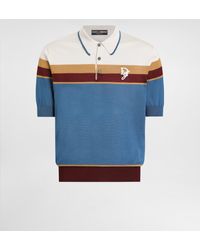 Dolce & Gabbana - Poloshirt Aus Seide Mit Logostickerei - Lyst