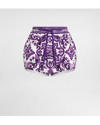 Dolce & Gabbana - Majolica-Print Poplin Shorts - Lyst