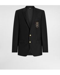 Dolce & Gabbana - Single-Breasted Martini-Fit Jacket With Patch - Lyst