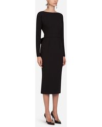 Dolce & Gabbana Crepe Midi Dress - Schwarz