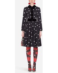 Dolce & Gabbana Cady Midi Dress With Polka Dot Print - Black