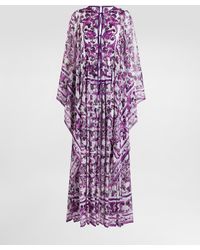 Dolce & Gabbana - Majolica-Print Chiffon Dress - Lyst