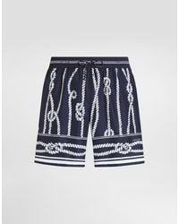 Dolce & Gabbana - Marina-Print Canvas Swim Boxer Shorts - Lyst