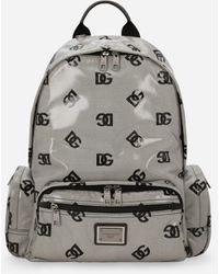 Dolce & Gabbana Coated fabric backpack with logo - Grigio