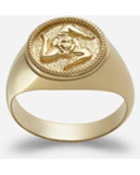 Dolce & Gabbana Gold Signet Ring With Bas-Relief - Metálico
