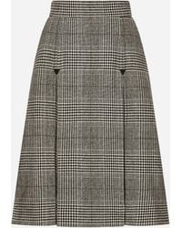 Dolce & Gabbana - Glen Plaid Calf Length A Line Skirt - Lyst