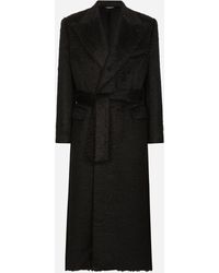Dolce & Gabbana - Oversize-Mantel Aus Wolle Mit Gürtel - Lyst