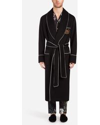 Dolce & Gabbana Abrigo de cachemira con parche - Negro