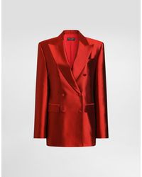 Dolce & Gabbana - Double-Breasted Mikado Jacket - Lyst