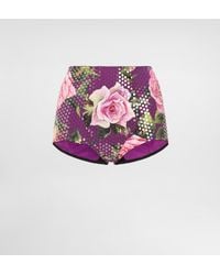 Dolce & Gabbana - Panty Aus Paillettenbesetztem Cady Rosenprint - Lyst