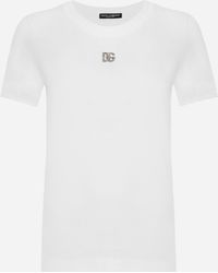 Dolce & Gabbana - Crystal Embellished T-shirt - Lyst