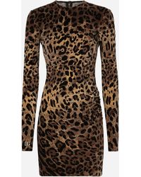 Dolce & Gabbana - Leopard Print Mini Dress - Lyst