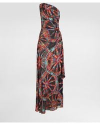 Dolce & Gabbana - Carretto-Print One-Shoulder Twill Dress - Lyst