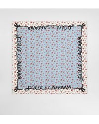 Dolce & Gabbana - Small Rose-Print Silk Twill Scarf 70X70 - Lyst