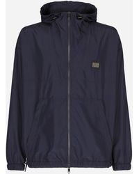 Dolce & Gabbana - Nylonjacke Mit Kapuze Und Logoplakette - Lyst