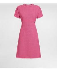 Dolce & Gabbana - Midikleid Aus Raschel-Tweed Mit Dg-Logo - Lyst