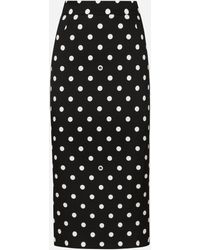 Dolce & Gabbana - ドットプリント シャルムーズ ロンゲット ペンシルスカート - Lyst