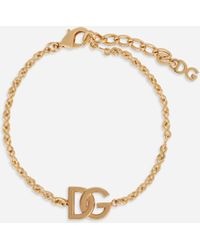 Dolce & Gabbana Armband mit Kette und DG-Logo - Mettallic