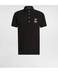Dolce & Gabbana - Cotton Piqué Polo Shirt With French Wire Patch - Lyst