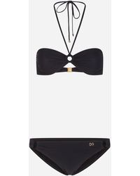 Dolce & Gabbana Einfarbiger Bikini - Schwarz