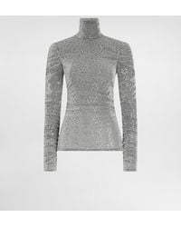 Dolce & Gabbana - Draped Sequined Turtle-Neck Top - Lyst