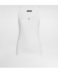 Dolce & Gabbana - Fine-Rib Jersey Tank Top With Dg Logo Pin - Lyst
