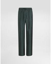 Dolce & Gabbana - Polka Dot-Print Vanity Silk Twill Trousers - Lyst